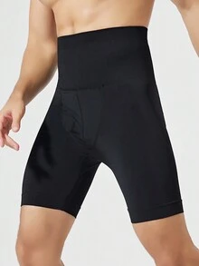 男士高腰塑身提臀短褲 - 黑色 - 查看 7