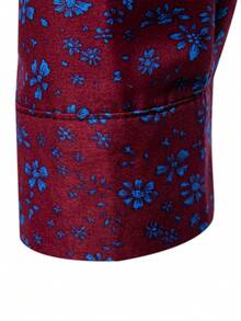 Manfinity Bizformal Men's Floral Printed Long Sleeve Shirt - Red - View 5