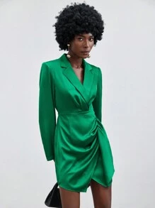 Maija Của phụ nữ Bộ đồ Vòng cổ Xoắn Nút Váy bodycon - màu xanh lá - Xem 5