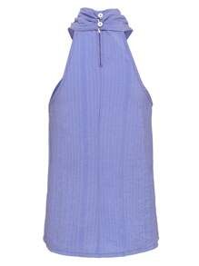 SHEIN Regata Feminina Alça Cruzada Pescoço - Roxo - Visão 2