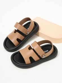 时尚儿童软底凉鞋男女通用沙滩两用凉鞋宝宝平底凉鞋 - 棕色 - 查看 1