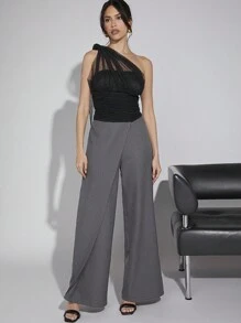 SHEIN Unity Women Polka Dot One Shoulder Top - Black - View 4