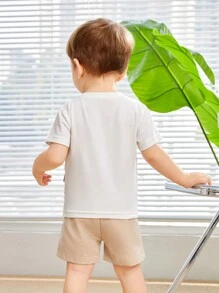 Baby Boy Cool 2 In 1 Top Woven Label Shorts & Casual Hat Set