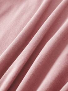 INAWLY Plus Size Letter & Heart Printed Round Neck Short Sleeve T-Shirt Women Graphic Tee Top For Summer - Dusty Pink - View 5