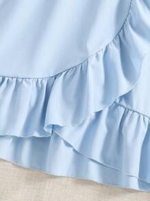 SHEIN Tween Girls' Ruffle Edge Chiffon Skirt,Holiday,Summer,Travel