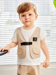 Baby Boy Cool 2 In 1 Top Woven Label Shorts & Casual Hat Set