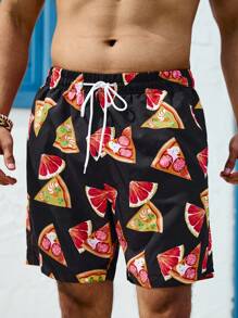 Surfspeed Men's Pizza Printed Beach Shorts - Multicolor - View 7
