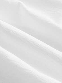 SHEIN MOD Của phụ nữ Vòng cổ Áo sơ mi Với Ruffle & Vá lại Thiết kế - trắng - Xem 3
