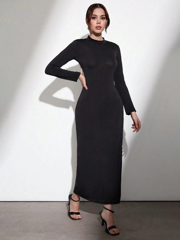 RueChic Black Backless Maxi Dress | SHEIN USA