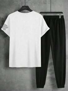 Manfinity Homme Men's Letter Printed T-Shirt Set - Multicolor - View 2