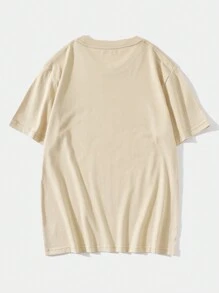 ROMWE MEN Anime 男士卡通圖形t恤 - 杏色 - 查看 2