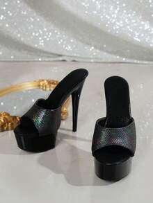 女性高跟厚底超高跟防水平台時尚木屐鞋 - 彩色 - 查看 2