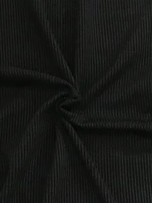 Plus Size Zipper & Ribbed Knit Design Top & Pants Women's Two-Piece Outfit, Comfortable Knitted Fabric, Slim Fit, Sexy & Streetwear Set