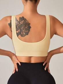 Easithlete 4入組純色開背運動胸衣 - 彩色 - 查看 5