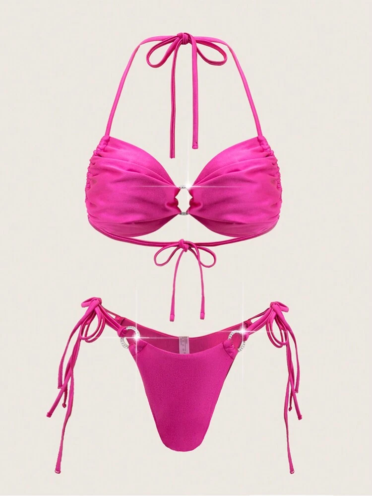 Women's Solid Color Two-Piece Swimwear Set Summer