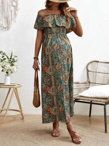 SHEIN Maternity Active Vacation Dress - Multicolor - View 3