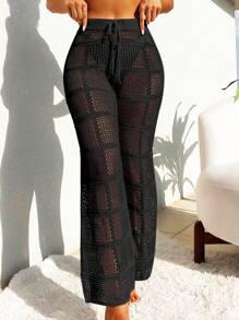 SHEIN Swim Pantalones Tipo Pareo Con Lazo En La Cintura Para Mujer