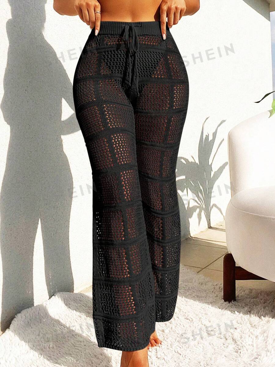 SHEIN Swim Pantalones Tipo Pareo Con Lazo En La Cintura Para Mujer