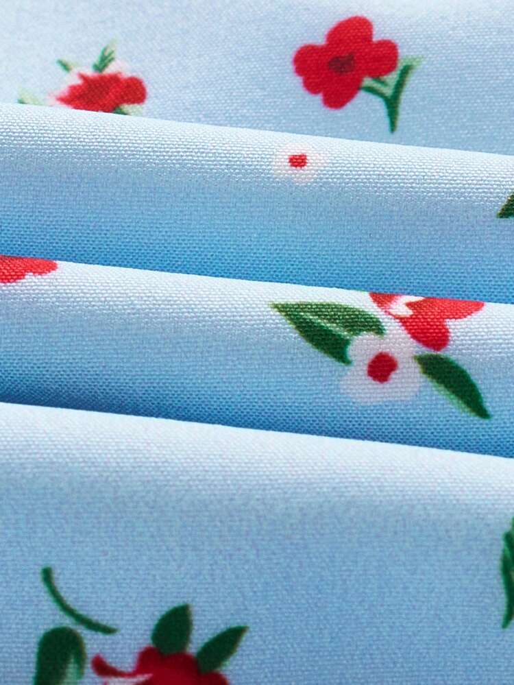 Ditsy Floral Print Ruffle Hem Sundress