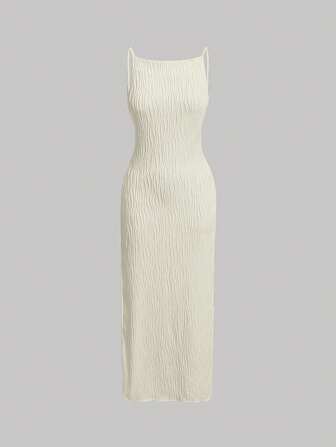 SHEIN MOD Women's Slim Texture Knit Summer Dress,Summer Dresses For Women