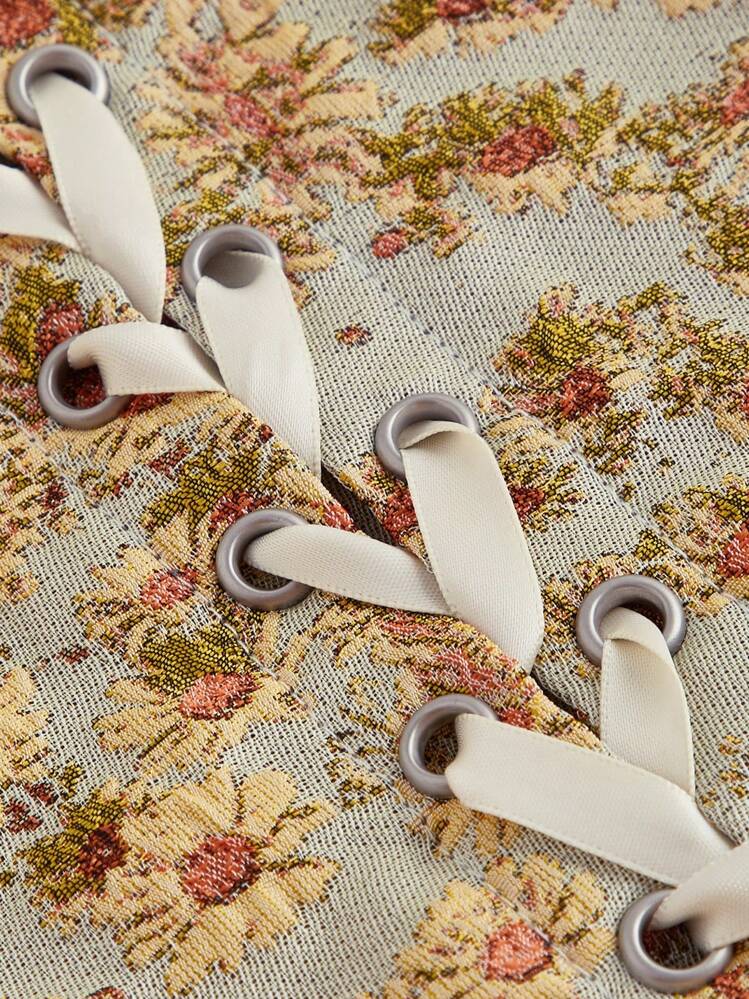 SHEIN MOD Vestido Con Diseño De Busto Plisado Y Cintura Con Tirantes Para Mujer - Beis - Añade 3