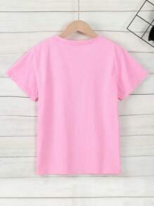 Chiquease Camiseta De Manga Corta Y Ajuste Slim Con Estampado De Letras Y Leopardo Para El Día De San Valentín Para Mujer