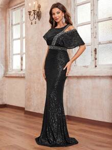 YISIKADO Women's Sequin Beaded High-End Luxury Mermaid Party Evening Dress For Prom