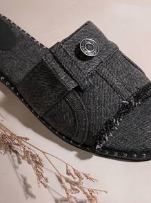 SHUZIA Ladies' Fashionable Flat Sandals - Black - View 3