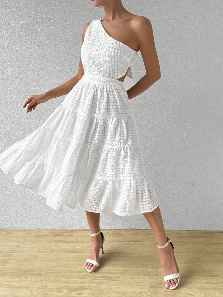 Ladies' Solid Color Simple Style Dress