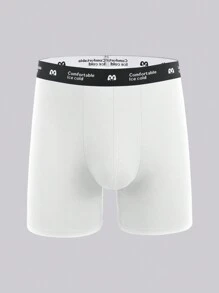 Nam Lá thư In Dài Boxer Quần lót tam giác Đồ lót - trắng - Xem 3
