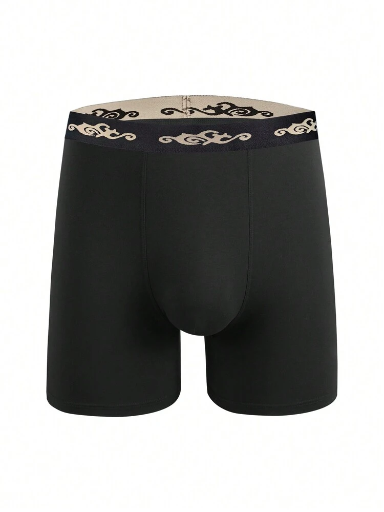 Men's Contrast Color Waistband Boxer Briefs ,3 Pcs