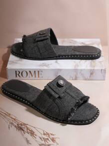 SHUZIA Ladies' Fashionable Flat Sandals - Black - View 1
