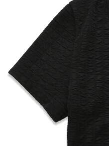 Zolique Women's Solid Color Short Sleeve T-Shirt - Black - View 5