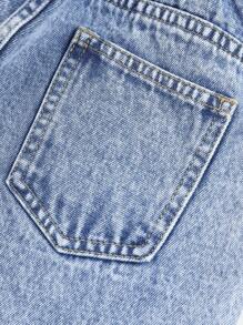 Tween Boys' Letter Printed Distressed Jeans - Medium Wash - View 8