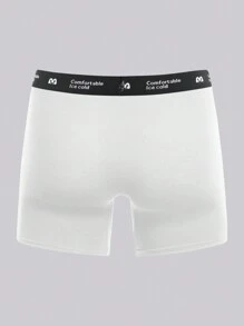 Nam Lá thư In Dài Boxer Quần lót tam giác Đồ lót - trắng - Xem 2