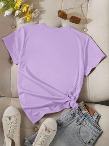 INAWLY 女式卡通印花短袖 T 恤图案 T 恤女式上衣