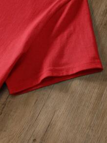 INAWLY Women's Letter Printed Short Sleeve T-Shirt Graphic Tees Women Tops - Red - View 4