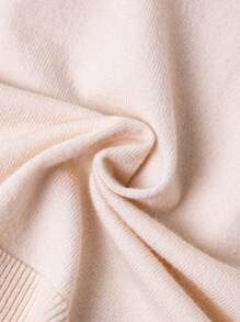 SHEIN LUNE Plus Size Women's Slim Fit Sweater With Pearl Embellishment Fall Winter Cloth For Women