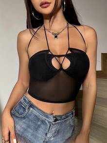 VaVaBold 女士透視上衣 - 黑色 - 查看 4