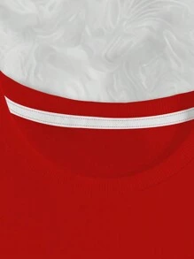 SHEIN Essnce Của phụ nữ Quá lớn Vòng cổ Áo nỉ - Đỏ - Xem 3