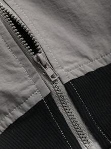 FRIFUL Của phụ nữ Quần skinny Cổ Đứng Áo khoác - Xám - Xem 8