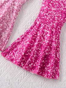 SHEIN Young Girls' Faux Pearl & Mesh Fashionable Sweet & Cool 2pcs/Set Outfit For Summer - Pink - View 4