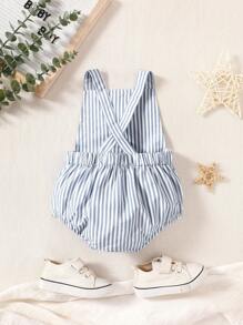 Souflis Souflis Baby Boy Striped Print Letter Patched Detail Overall Bodysuit - Multicolor - View 3