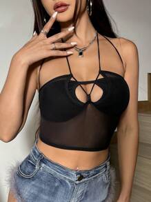 VaVaBold 女士透視上衣 - 黑色 - 查看 1