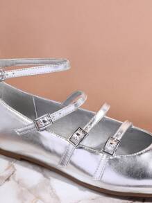 SHUZIA Women's Flat Shoes - Silver - View 4