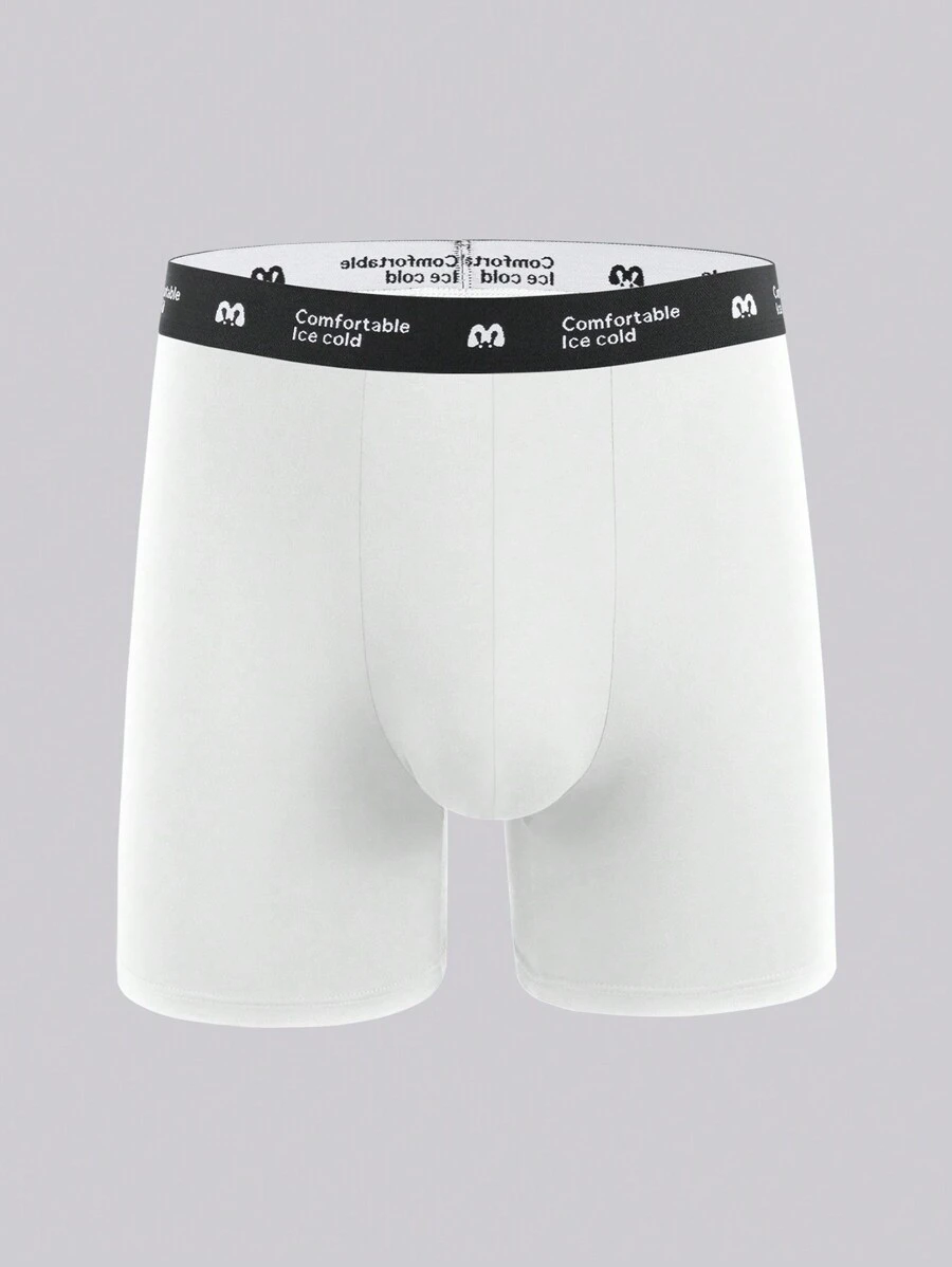 Nam Lá thư In Dài Boxer Quần lót tam giác Đồ lót - trắng - Xem 1
