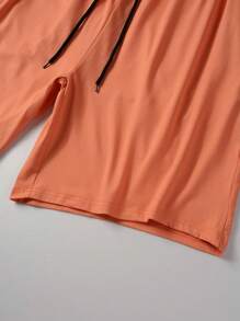 Manfinity EMRG Men's Sculpture Print Short Sleeve Two-Piece Set - Orange - View 8