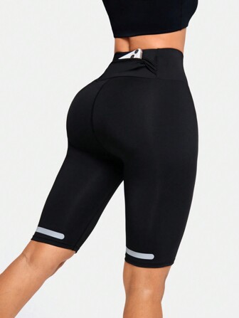 Exploreva Bermudas esportivas com estampa de tela, shorts femininos para treino, shorts de ginástica, shorts de motociclista