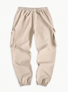 Manfinity EMRG Pantalones de carga sueltos con cintura de cordón y estampado de dragón chino para hombre, pantalones anchos y largos para salir, regalo para esposo o novio