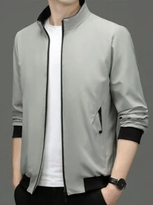 Men's Slim Fit Lightweight Zipper Up Casual Jacket